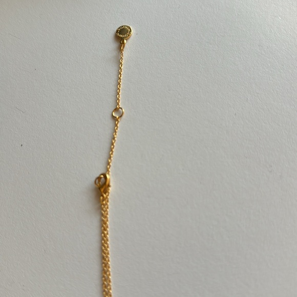 Catherine Weitzman Gold Plated Circular Pendant Necklace with Clear Crystals - Picture 5 of 7